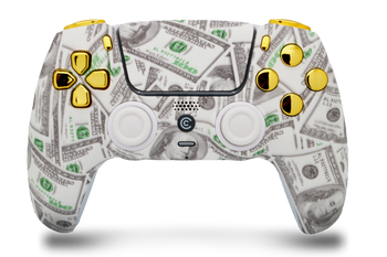 Money & Gold Chrome Inserts PS5 Controller | PS5