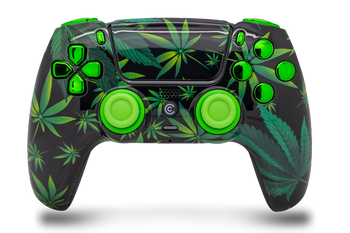Weeds & Green Chrome Inserts PS5 Controller | PS5