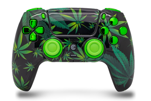 Weeds & Green Chrome Inserts PS5 Controller | PS5