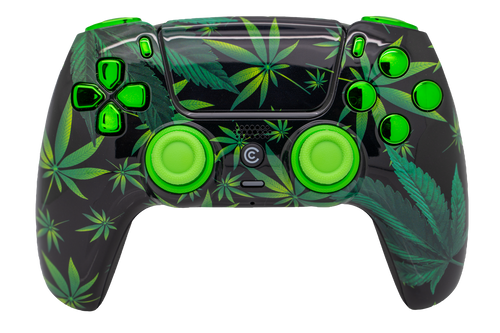 Weeds & Green Chrome Inserts PS5 Controller | PS5