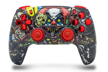 Scary Party & Red Chrome Inserts PS5 Controller | PS5