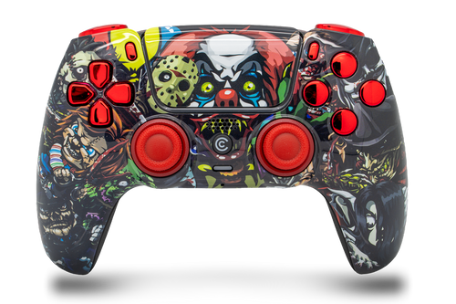 Scary Party & Red Chrome Inserts PS5 Controller | PS5