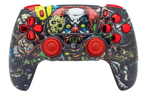 Scary Party & Red Chrome Inserts PS5 Controller | PS5