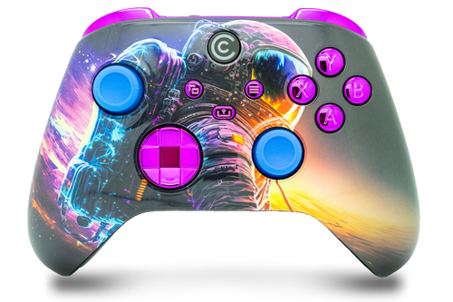 Astronaut & Purple Chrome Inserts Custom Xbox Series X|S Controller 