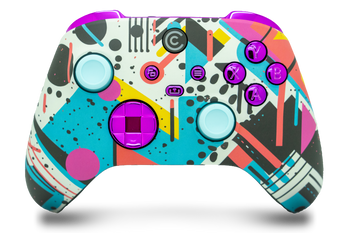 Retro Abstract & Purple Chrome Inserts Custom Xbox Series X|S Controller 
