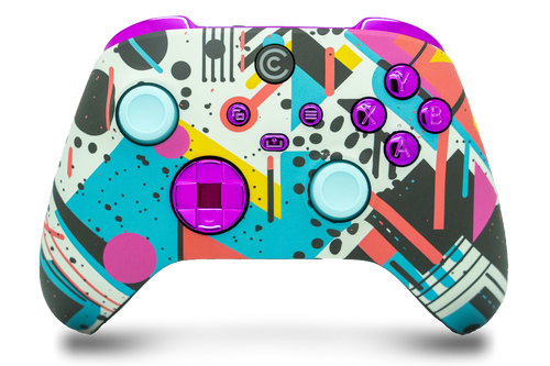 Retro Abstract & Purple Chrome Inserts Custom Xbox Series X|S Controller 