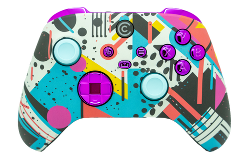Retro Abstract & Purple Chrome Inserts Xbox Series X/S Controller | Xbox Series X/S