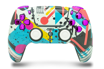 Retro Abstract & Purple Chrome PS5 Controller | PS5