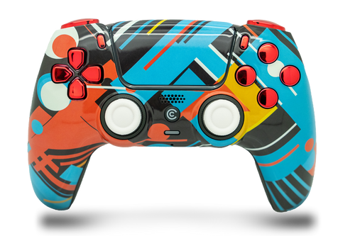 Abstract Fusion & Red Chrome PS5 Controller | PS5