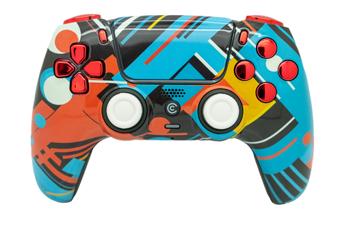 Abstract Fusion & Red Chrome PS5 Controller | PS5