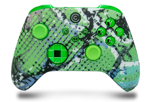Swamp Fade & Green Chrome Inserts Custom Xbox Series X|S Controller 