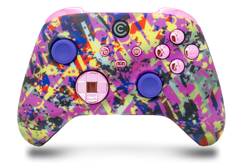 Neon Drip & Pink Chrome Inserts Custom Xbox Series X|S Controller 