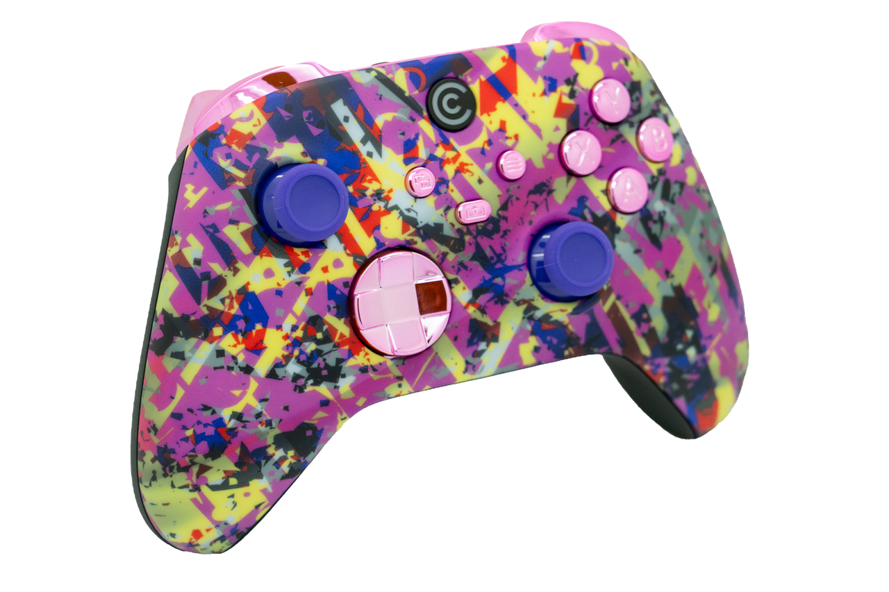 Neon Drip & Pink Chrome Inserts Xbox Series X/S Controller