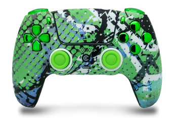 Swamp Fade & Green Chrome Inserts PS5 Controller | PS5