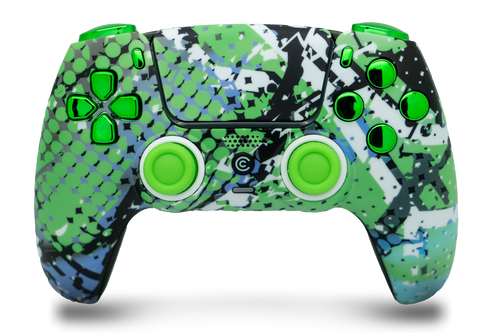 Swamp Fade & Green Chrome Inserts PS5 Controller | PS5