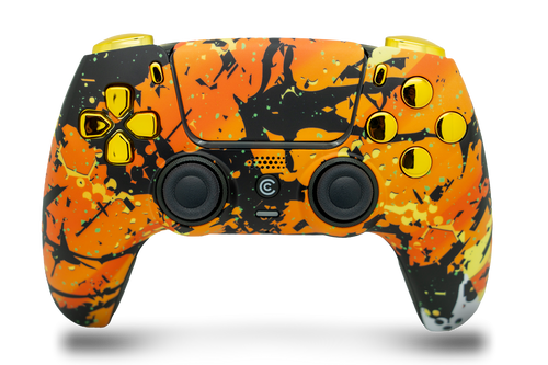Molten Camo & Gold Chrome Inserts PS5 Controller | PS5
