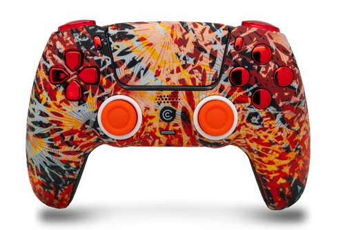 Solar Flare w/ Red Chrome Inserts PS5 Controller | PS5
