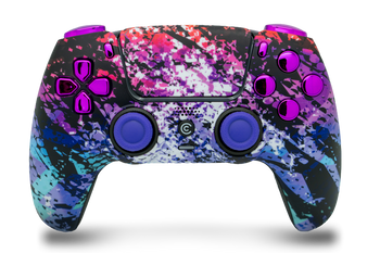 Digital Mirage & Purple Chrome Inserts PS5 Controller | PS5