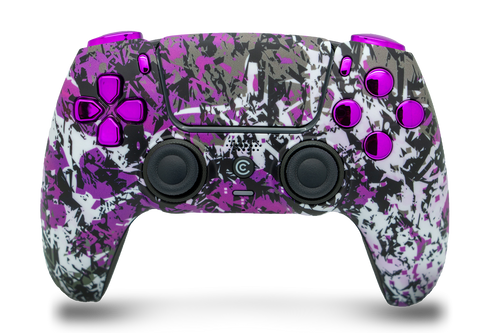 Shadow Bloom & Purple Chrome Inserts PS5 Controller | PS5