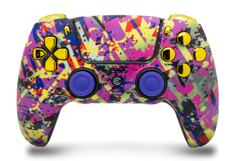 Neon Drip & Gold Chrome Inserts PS5 Controller | PS5