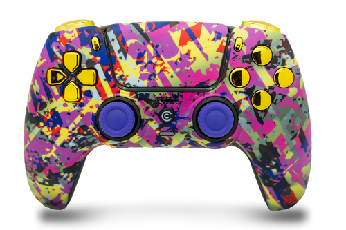 Neon Drip & Gold Chrome Inserts PS5 Controller | PS5