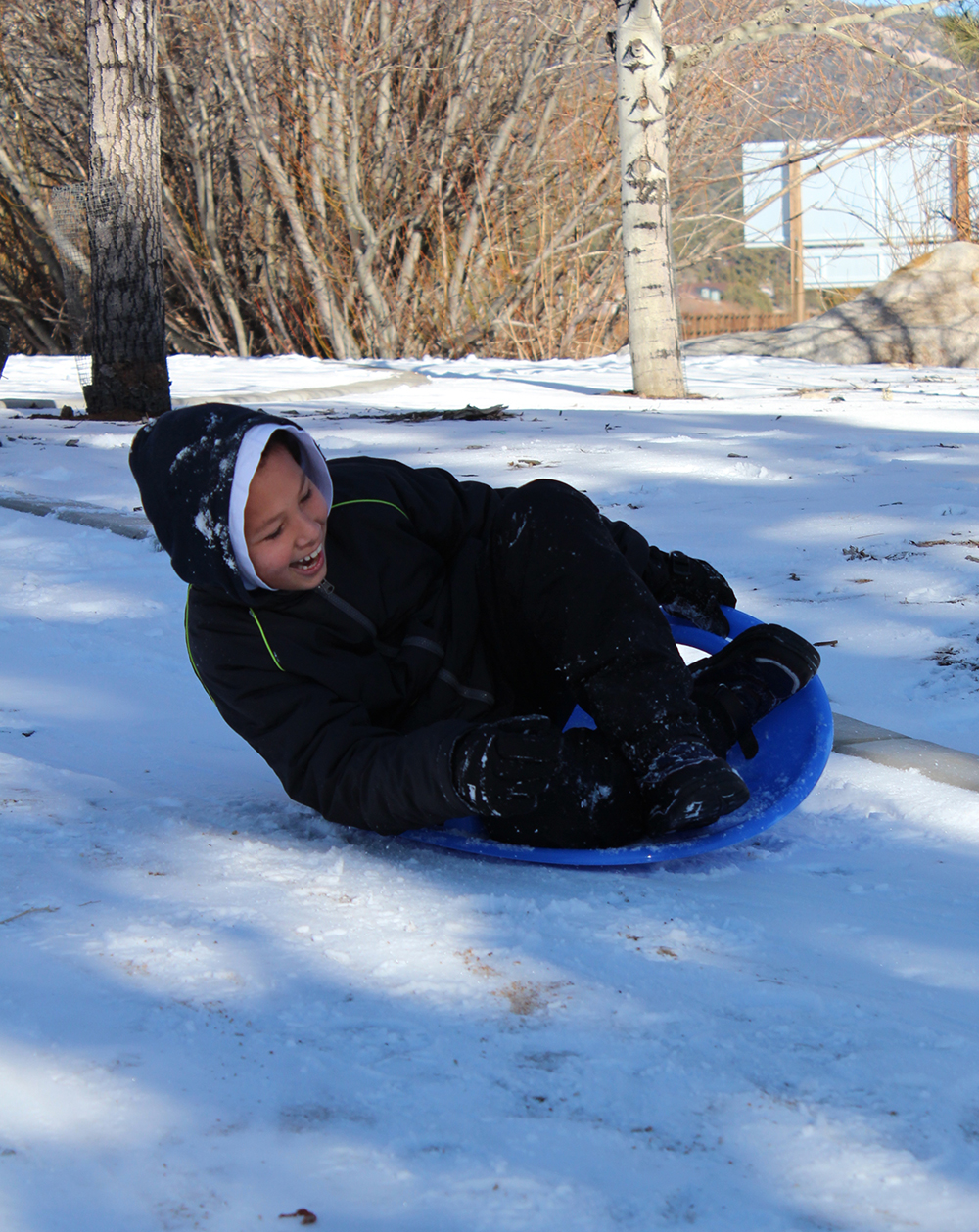Base Rubber FUNBOY 50" Inflatable Snow Skimobile - Heavy-Duty Winter Sled For Kids & Adults Ride Star