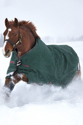 Horseware Rambo Original Turnout Blanket with Leg Arches 100g-Green/Red