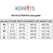 Kerrits childrens size guide