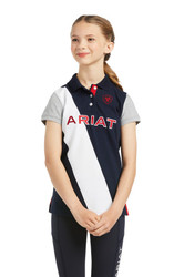 Ariat Youth Taryn Short Sleeve Polo - Team - Front