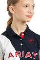 Ariat Youth Taryn Short Sleeve Polo - Team - Close up collar