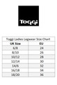 Toggi Size Guide