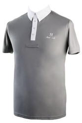 Mark Todd Mens Short Sleeved Competition Shirt in Light Grey/White - Front