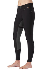 Kerrits Ladies Crossover Full Seat Riding Tights - Black - Front
