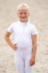Hy Equestrian Childrens Cadiz Mizs Show Shirt in White - front