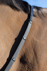 LeMieux Rubber Grip Continental Reins - Black/Silver- Lifestyle