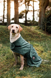 Danish Design Dog Towelling Robe in Green