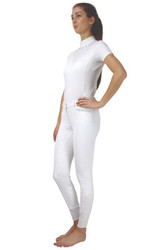 Hy Equestrian Ladies Roka Rose Full Seat Breeches in White - front