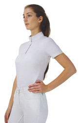 Hy Equestrian Ladies Suki Show Shirt in White - front