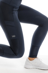 Horseware Ladies Silicone Riding Tights - Navy - Silicone detail