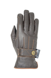 Hy5 Thinsulate Leather Winter Riding Gloves in Dark Brown/Tan Stitch - Front