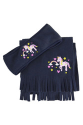 Little Rider Little Unicorn Head Band and Scarf Set - Navy
