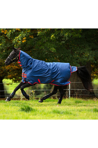 Horseware Mio Turnout Blanket All in One 0g - Dark Blue/Dark Blue & Red