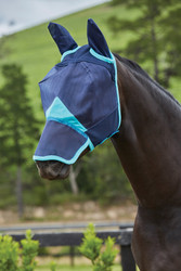 WeatherBeeta ComFiTec Fine Mesh Mask with Ears and Nose - Navy/Turquoise