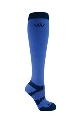 Woof Wear Bamboo Waffle Riding Sock - Electric Blue/Navy