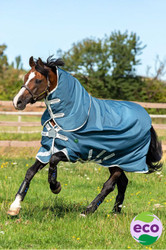 Horseware Amigo AmEco Bravo 12 Plus Turnout Blanket 100g - Teal/Grey