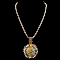 Americana one-of-a-kind hand-beaded necklace