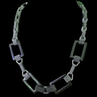 Original design one-of-a-kind hand-beaded rectangle necklace, exclusive for Lisa Todd boutique in Boca Raton, FL