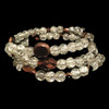 Crackle crystal and copper color memory wire bridal bracelet, fits all sizes