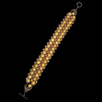 Copper and Amber Color Double-Row Bracelet-XL