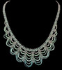 Hand beaded blue ombre ocean waves necklace